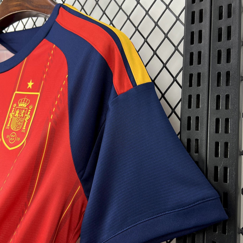 Camisa Seleção da Espanha I 2026 - Masculina Adidas Torcedor - Vermelho e Azul