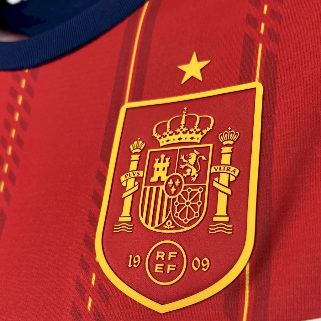 Camisa Seleção da Espanha I 2026 - Masculina Adidas Torcedor - Vermelho e Azul